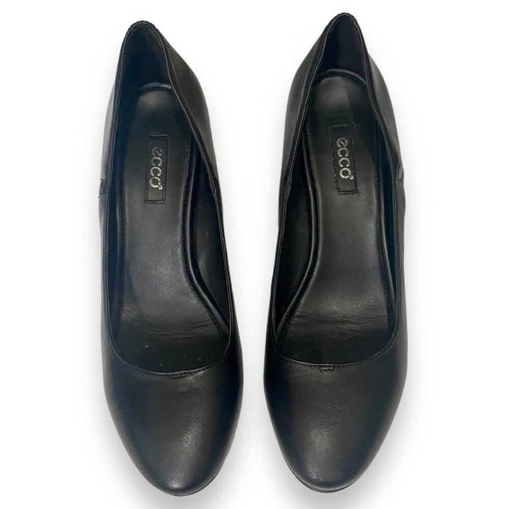 Ecco | Womens Black Leather Classic Comfort Pump Heels | Size 41 - Picture 7 of 11